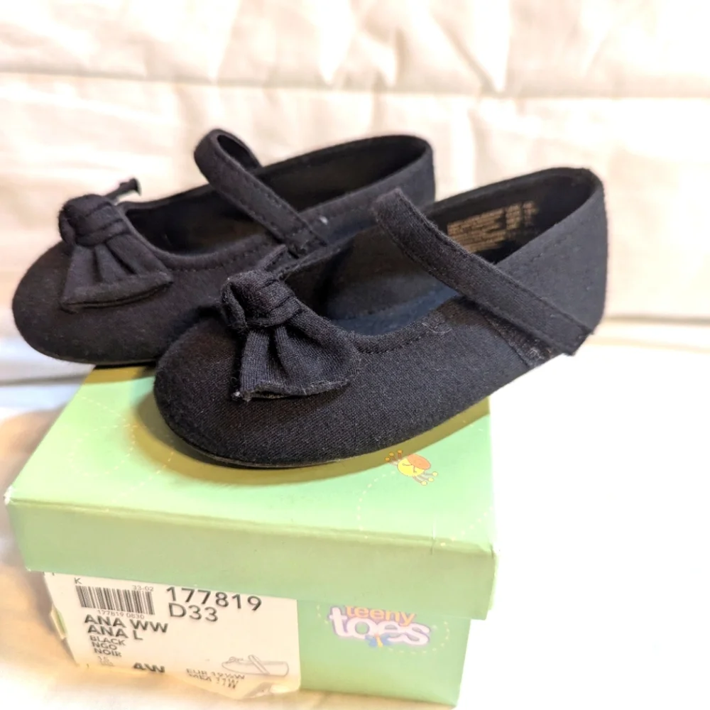Teeny Toes Toddler Girls Black Dress Shoes Size 4W